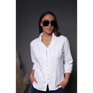 Giocam Blusa Paris Embroidered Button Blouse